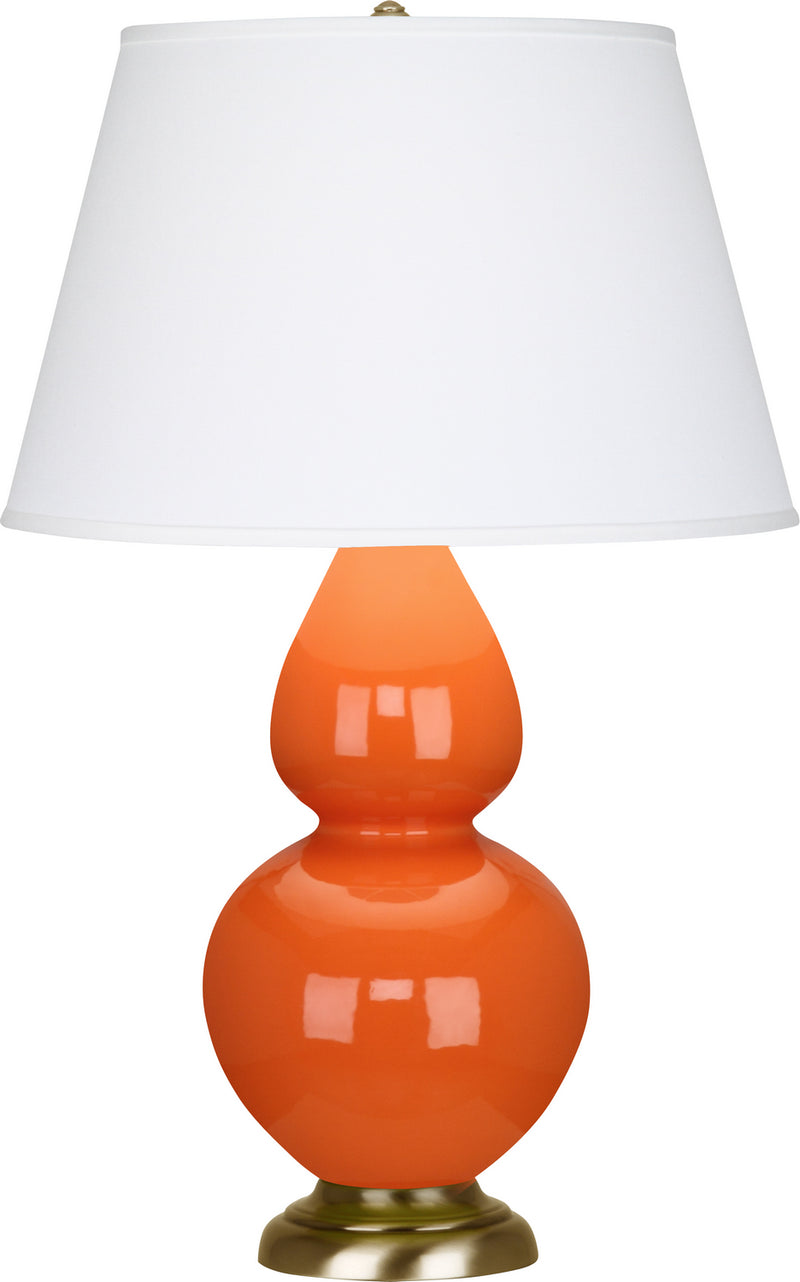 Robert Abbey (1665X) Double Gourd Table Lamp with Pearl Dupioni Fabric Shade