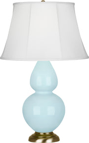 Robert Abbey (1666) Double Gourd Table Lamp with Ivory Stretched Fabric Shade