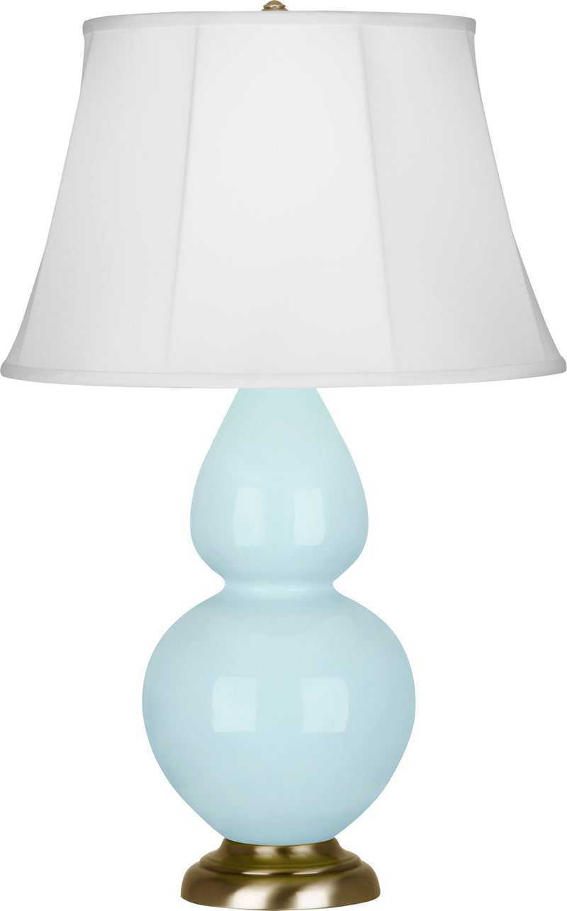 Robert Abbey (1666) Double Gourd Table Lamp with Ivory Stretched Fabric Shade