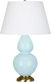 Robert Abbey (1666X) Double Gourd Table Lamp with Pearl Dupioni Fabric Shade