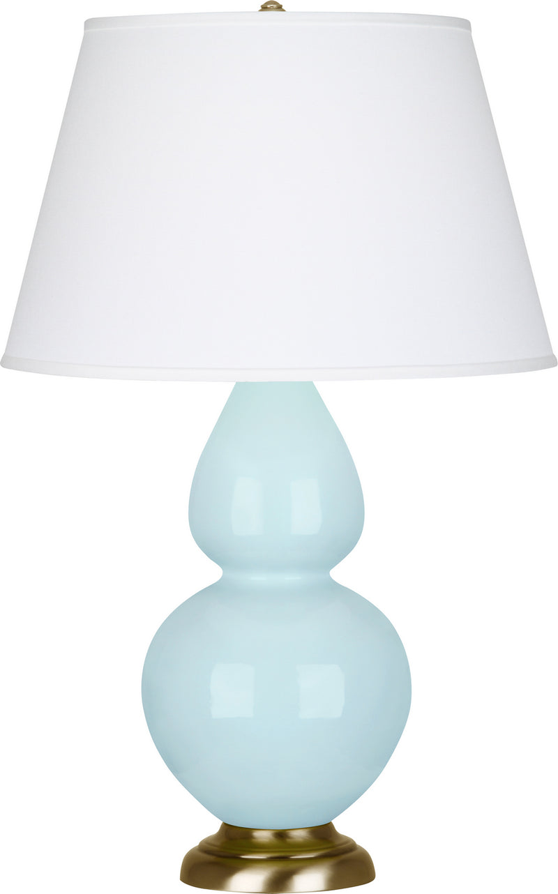 Robert Abbey (1666X) Double Gourd Table Lamp with Pearl Dupioni Fabric Shade