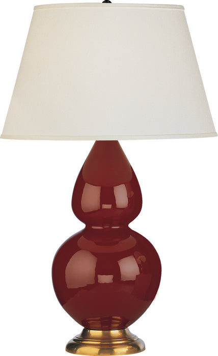 Robert Abbey (1667X) Double Gourd Table Lamp with Pearl Dupioni Fabric Shade
