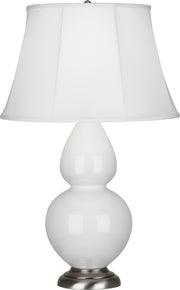 Robert Abbey (1670) Double Gourd Table Lamp with Ivory Stretched Fabric Shade