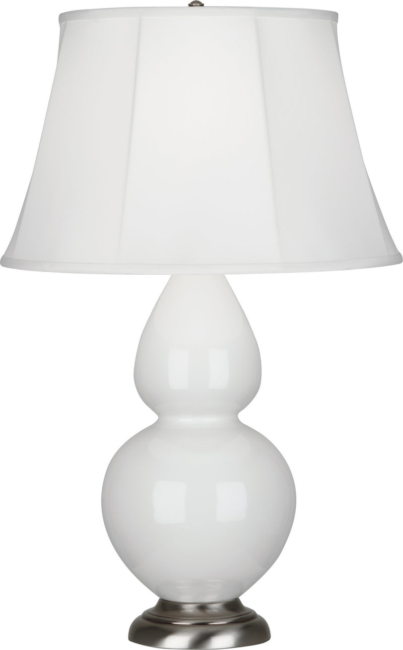 Robert Abbey (1670) Double Gourd Table Lamp with Ivory Stretched Fabric Shade