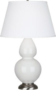 Robert Abbey (1670X) Double Gourd Table Lamp with Pearl Dupioni Fabric Shade