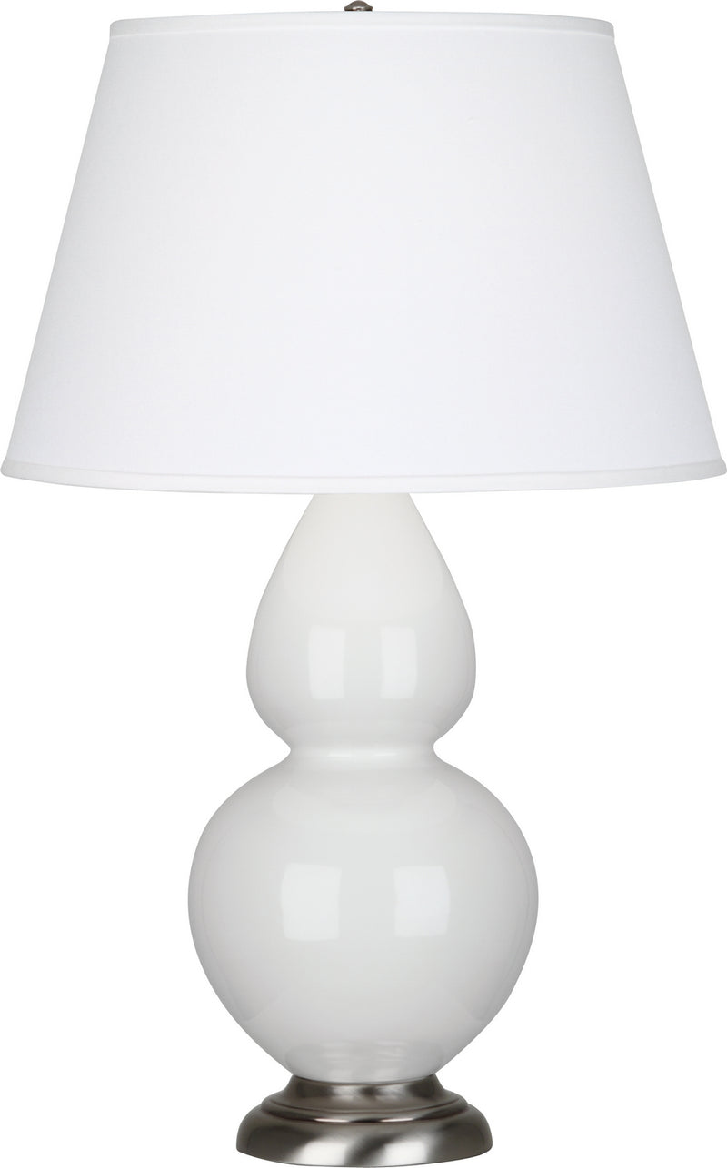 Robert Abbey (1670X) Double Gourd Table Lamp with Pearl Dupioni Fabric Shade