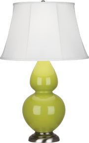 Robert Abbey (1673) Double Gourd Table Lamp with Ivory Stretched Fabric Shade