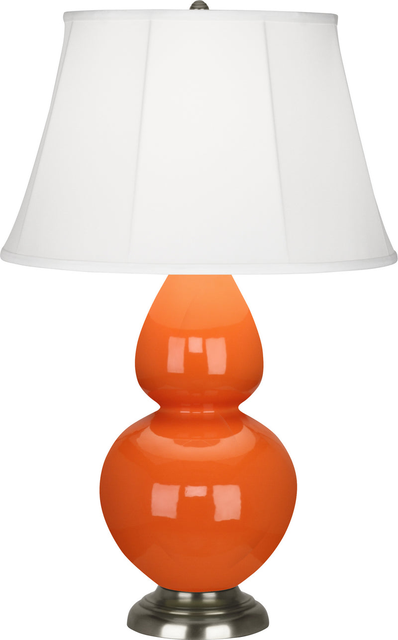Robert Abbey (1675) Double Gourd Table Lamp with Ivory Stretched Fabric Shade