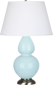 Robert Abbey (1676X) Double Gourd Table Lamp with Pearl Dupioni Fabric Shade