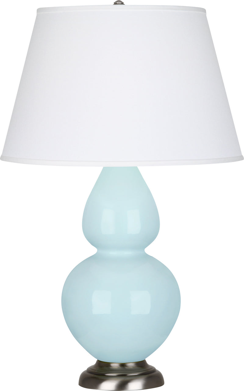 Robert Abbey (1676X) Double Gourd Table Lamp with Pearl Dupioni Fabric Shade