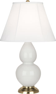 Robert Abbey (1680) Small Double Gourd Accent Lamp with Ivory Stretched Fabric Shade