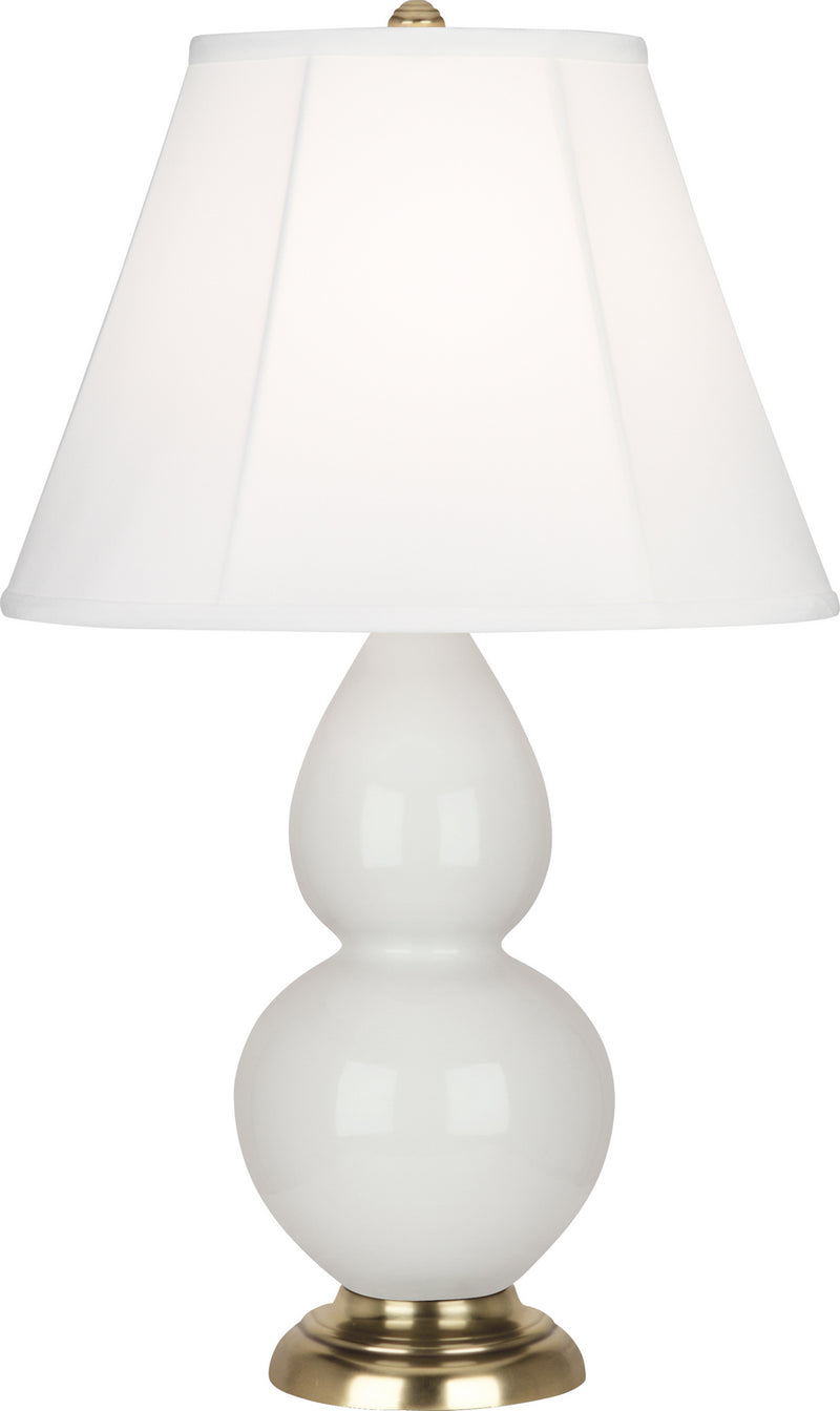 Robert Abbey (1680) Small Double Gourd Accent Lamp with Ivory Stretched Fabric Shade