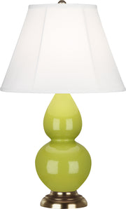 Robert Abbey (1683) Small Double Gourd Accent Lamp with Ivory Stretched Fabric Shade