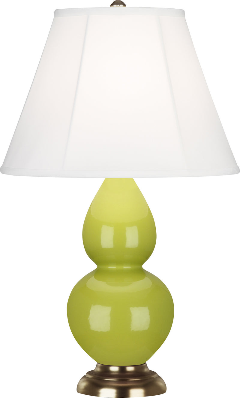 Robert Abbey (1683) Small Double Gourd Accent Lamp with Ivory Stretched Fabric Shade