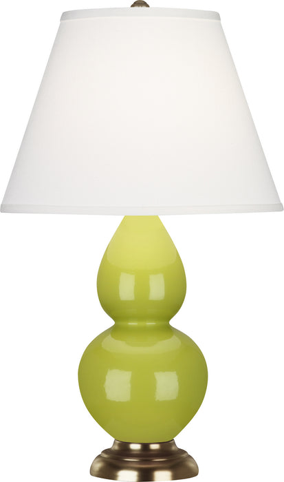 Robert Abbey (1683X) Small Double Gourd Accent Lamp with Pearl Dupioni Fabric Shade