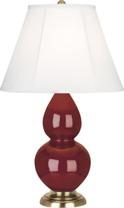 Robert Abbey (1687) Small Double Gourd Accent Lamp with Ivory Stretched Fabric Shade