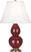 Robert Abbey (1687) Small Double Gourd Accent Lamp with Ivory Stretched Fabric Shade