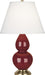 Robert Abbey (1687X) Small Double Gourd Accent Lamp with Pearl Dupioni Fabric Shade
