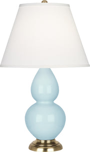 Robert Abbey (1689X) Small Double Gourd Accent Lamp with Pearl Dupioni Fabric Shade