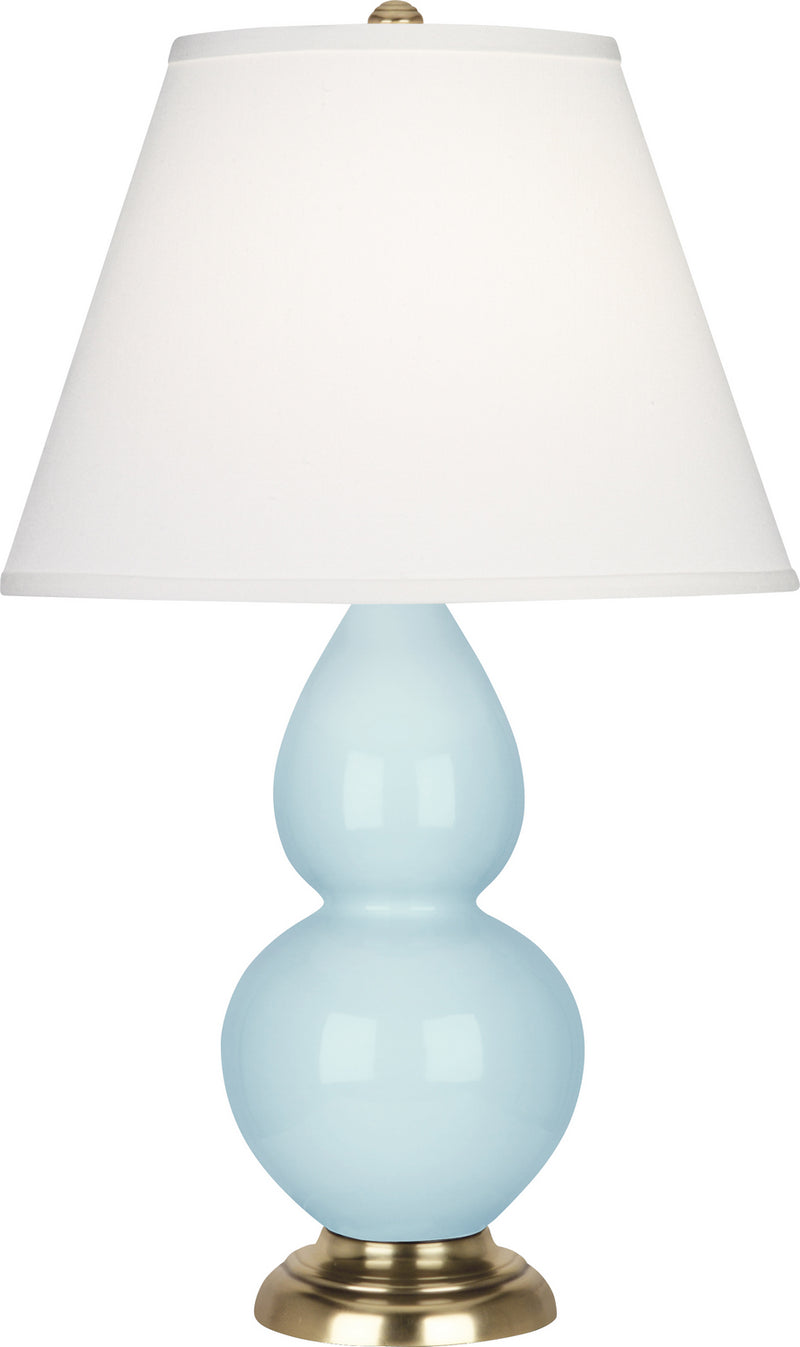 Robert Abbey (1689X) Small Double Gourd Accent Lamp with Pearl Dupioni Fabric Shade