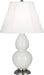 Robert Abbey (1690) Small Double Gourd Accent Lamp with Ivory Stretched Fabric Shade