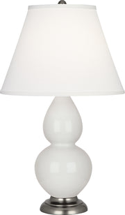 Robert Abbey (1690X) Small Double Gourd Accent Lamp with Pearl Dupioni Fabric Shade