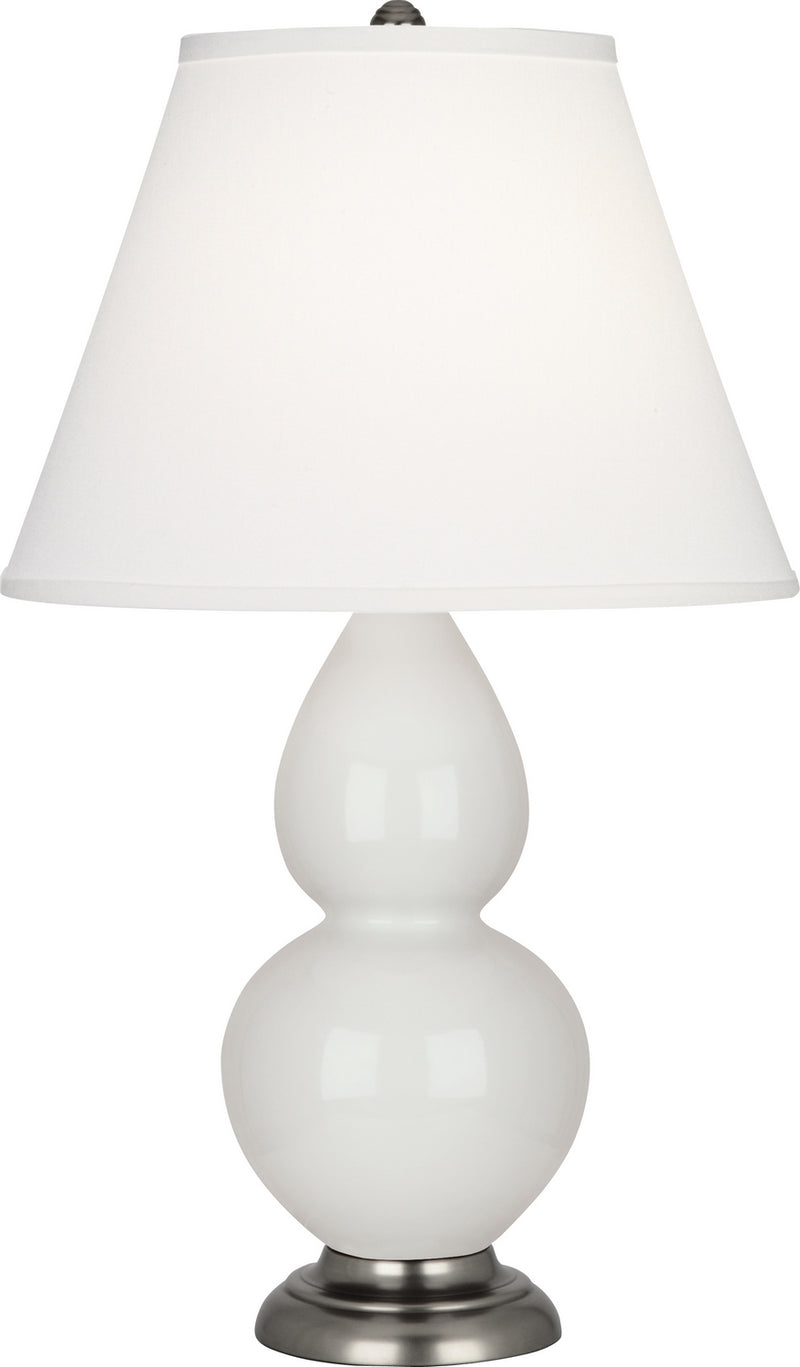Robert Abbey (1690X) Small Double Gourd Accent Lamp with Pearl Dupioni Fabric Shade