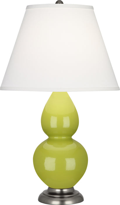 Robert Abbey (1693X) Small Double Gourd Accent Lamp with Pearl Dupioni Fabric Shade