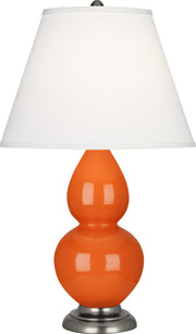 Robert Abbey (1695X) Small Double Gourd Accent Lamp with Pearl Dupioni Fabric Shade