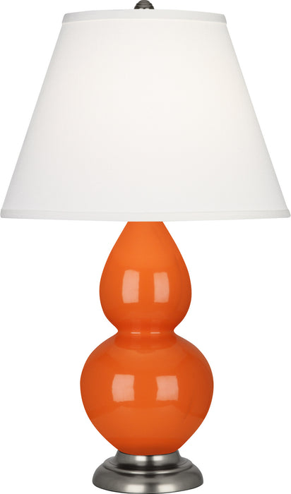 Robert Abbey (1695X) Small Double Gourd Accent Lamp with Pearl Dupioni Fabric Shade