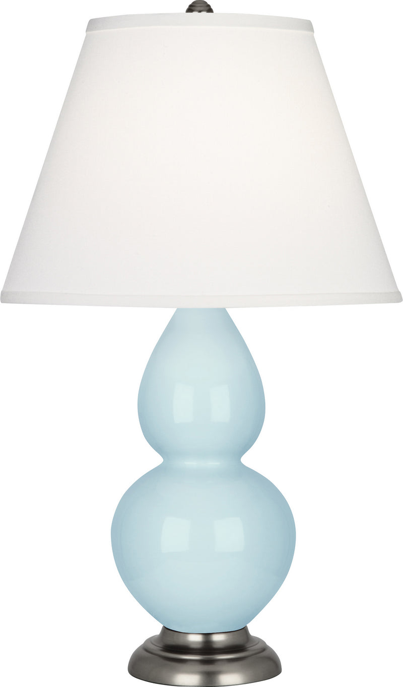 Robert Abbey (1696X) Small Double Gourd Accent Lamp with Pearl Dupioni Fabric Shade