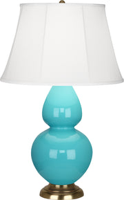 Robert Abbey (1740) Double Gourd Table Lamp with Ivory Stretched Fabric Shade
