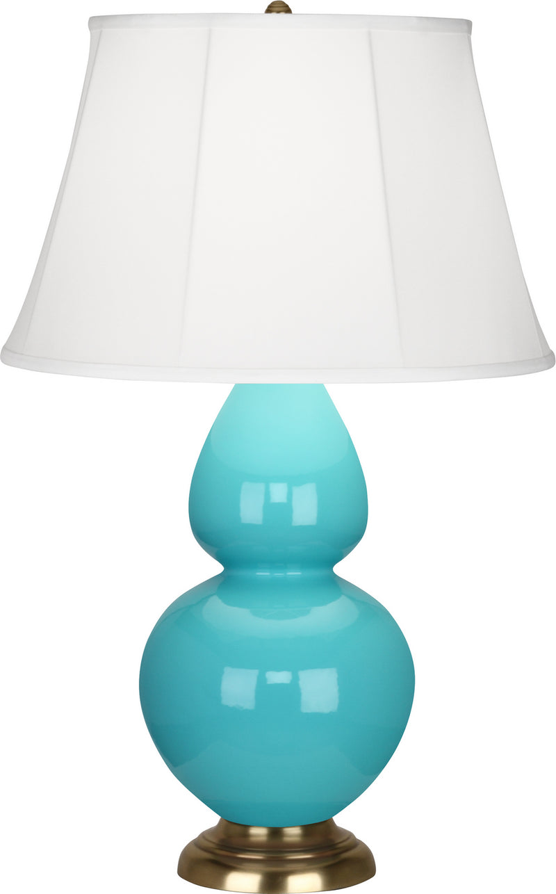Robert Abbey (1740) Double Gourd Table Lamp with Ivory Stretched Fabric Shade