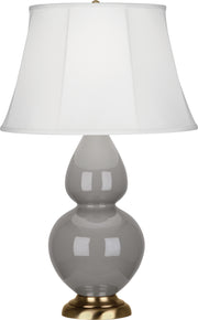 Robert Abbey (1748) Double Gourd Table Lamp with Ivory Stretched Fabric Shade