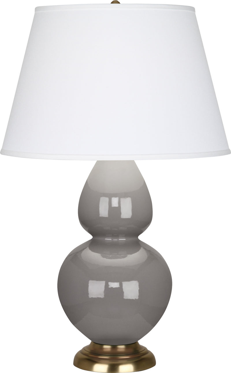 Robert Abbey (1748X) Double Gourd Table Lamp with Pearl Dupioni Fabric Shade