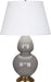 Robert Abbey (1748X) Double Gourd Table Lamp with Pearl Dupioni Fabric Shade