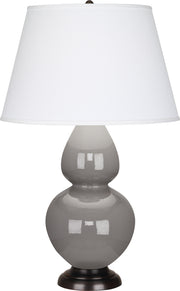 Robert Abbey (1749X) Double Gourd Table Lamp with Pearl Dupioni Fabric Shade