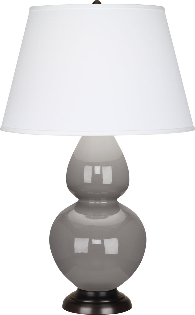 Robert Abbey (1749X) Double Gourd Table Lamp with Pearl Dupioni Fabric Shade