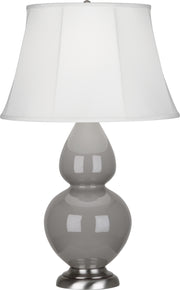 Robert Abbey (1750) Double Gourd Table Lamp with Ivory Stretched Fabric Shade