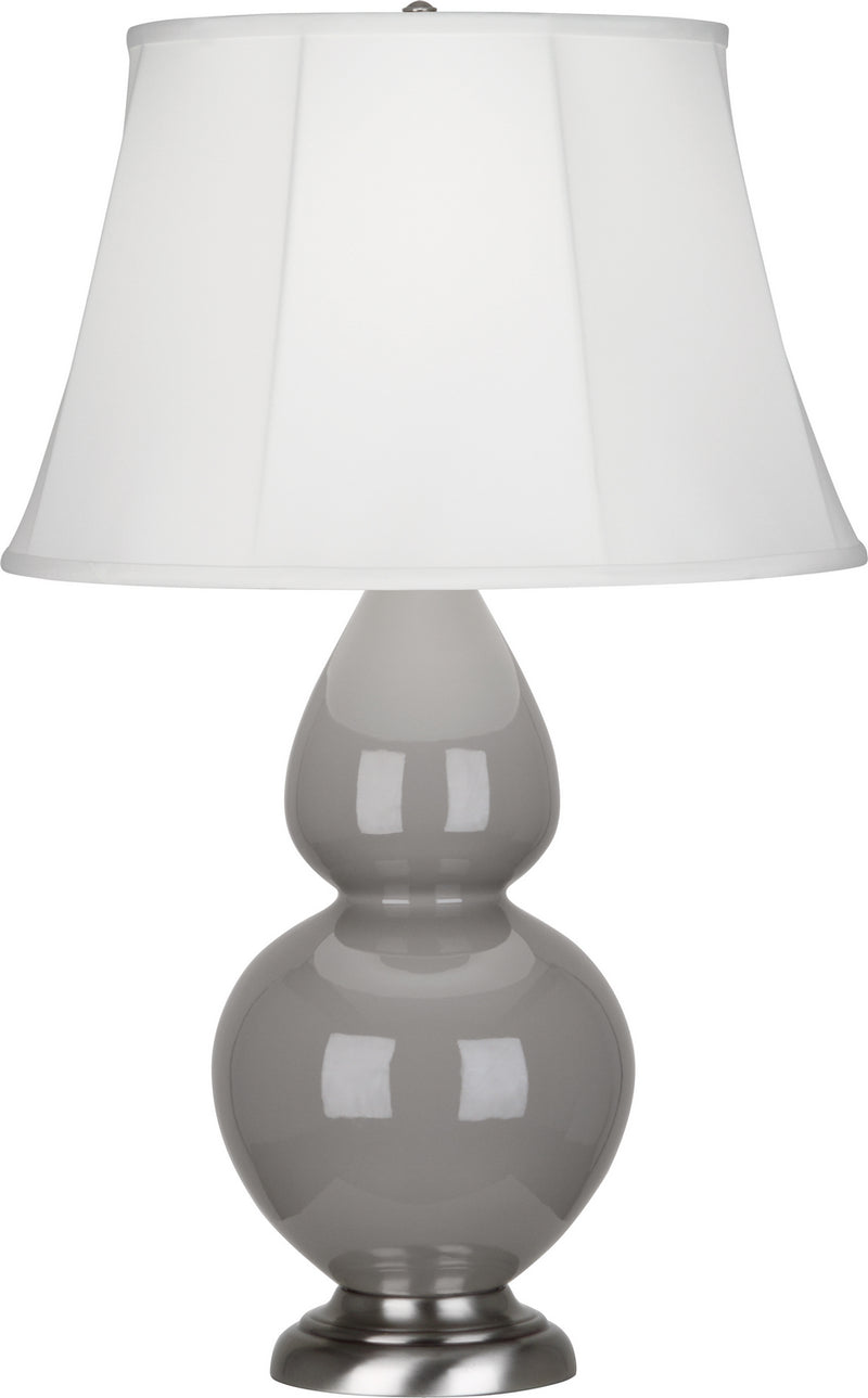 Robert Abbey (1750) Double Gourd Table Lamp with Ivory Stretched Fabric Shade