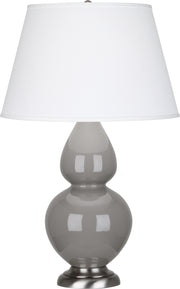 Robert Abbey (1750X) Double Gourd Table Lamp with Pearl Dupioni Fabric Shade