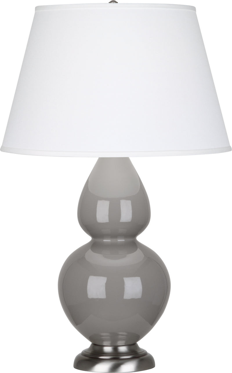 Robert Abbey (1750X) Double Gourd Table Lamp with Pearl Dupioni Fabric Shade