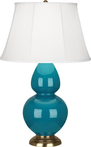 Robert Abbey (1751) Double Gourd Table Lamp with Ivory Stretched Fabric Shade