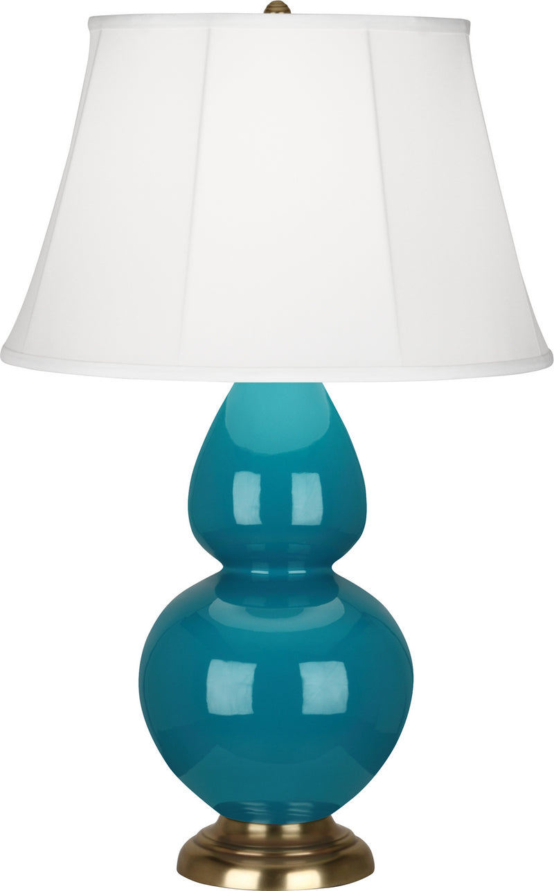 Robert Abbey (1751) Double Gourd Table Lamp with Ivory Stretched Fabric Shade