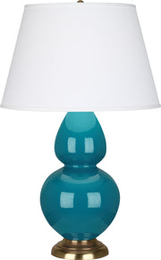 Robert Abbey (1751X) Double Gourd Table Lamp with Pearl Dupioni Fabric Shade