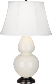Robert Abbey (1755) Double Gourd Table Lamp with Ivory Stretched Fabric Shade