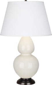 Robert Abbey (1755X) Double Gourd Table Lamp with Pearl Dupioni Fabric Shade