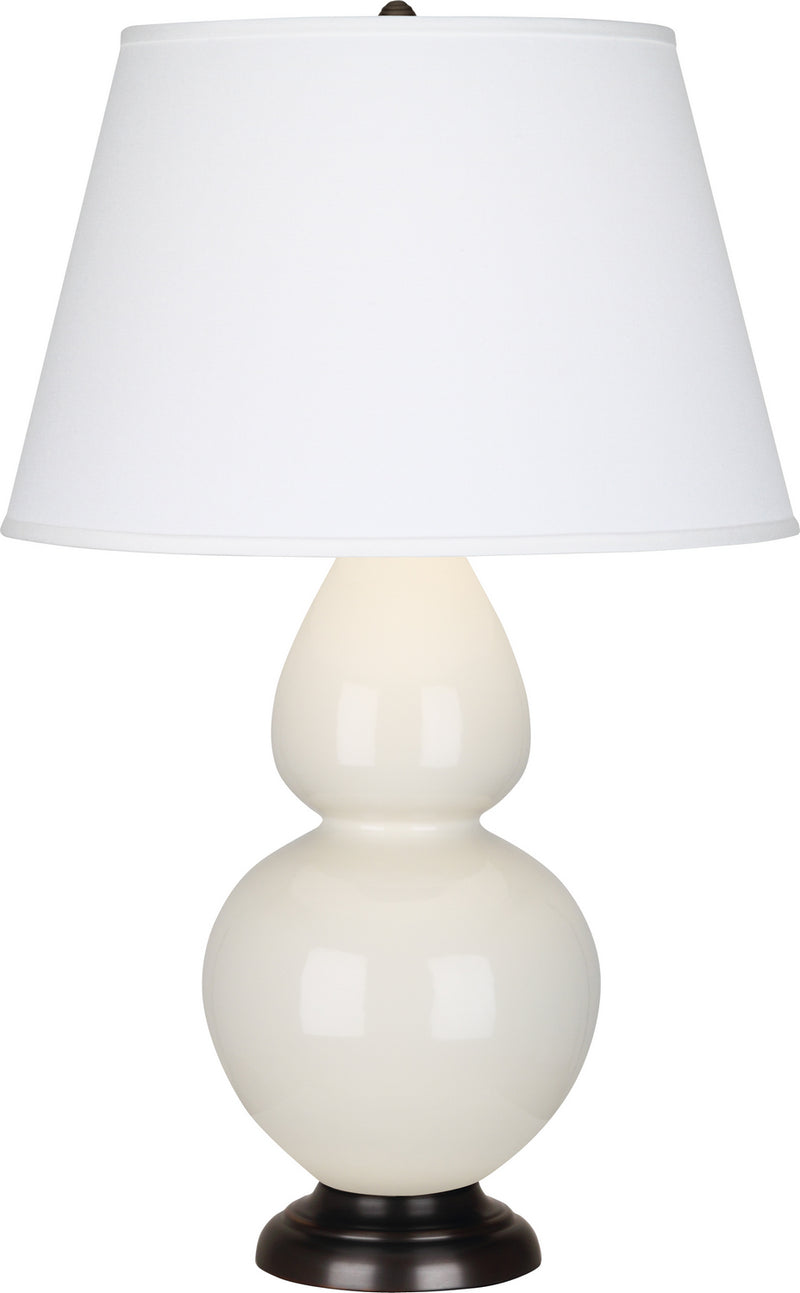 Robert Abbey (1755X) Double Gourd Table Lamp with Pearl Dupioni Fabric Shade