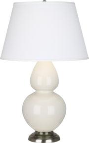 Robert Abbey (1756X) Double Gourd Table Lamp with Pearl Dupioni Fabric Shade