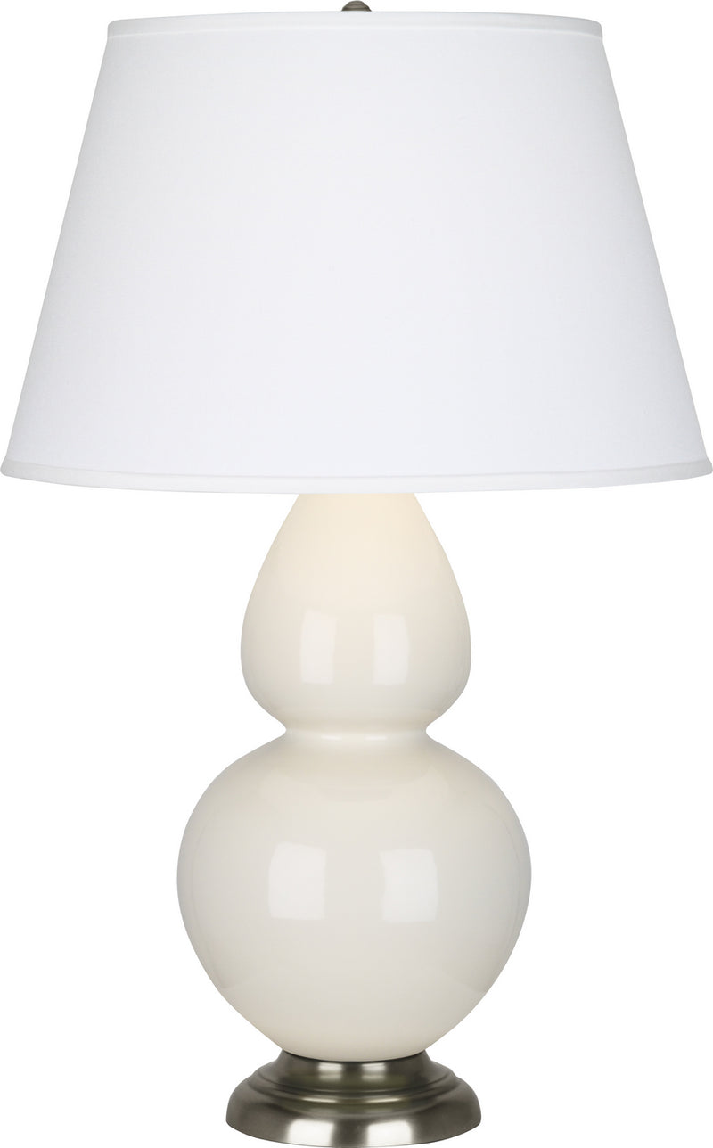 Robert Abbey (1756X) Double Gourd Table Lamp with Pearl Dupioni Fabric Shade